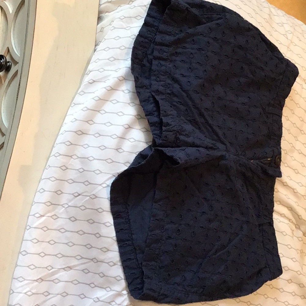 Blue Eyelet Shorts